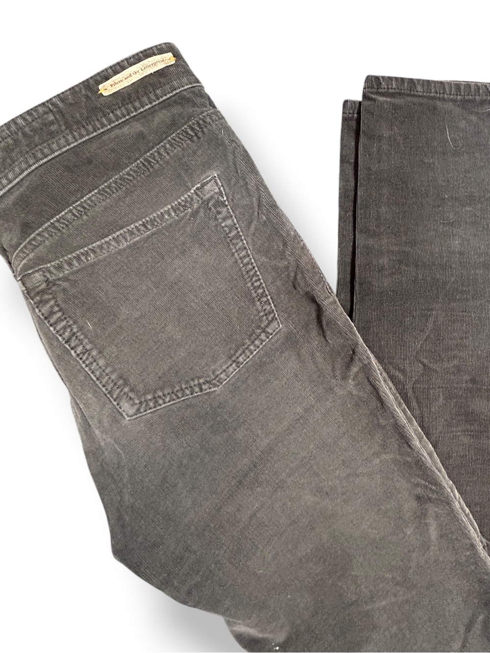 4/$20 Pilcro and the Letterpress Gray Green Stretch Corduroy Skinny Pants 25 - Picture 3 of 6